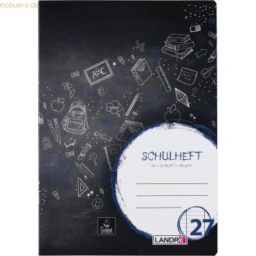 Abbildung von 10 x Landre Schulheft A4 32 Blatt 80 g/qm Lineatur 27 (liniert mit Dop