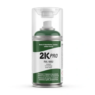 Abbildung von 2K PRO Spraydose 250ml 2 Komponenten Sprühlack, Schnelltrocknender Spritzlack, UV Beständig, Stoss und Kratzfest RAL6002 Laubgrün Glanz