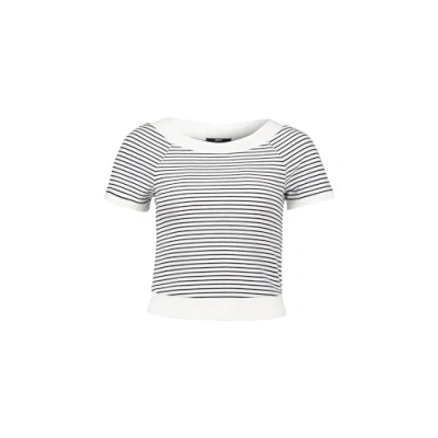 Abbildung von zero Streifen MIT Raglan ÄRMEL Tshirt print, Damen, Größe: 34, Creamdark blue