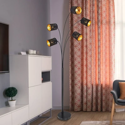 Abbildung von Lighting CLARKE Stehleuchte Metall schwarz matt, 5x E14