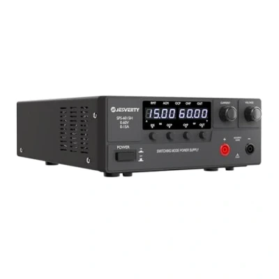 Abbildung von Labornetzteil, Jesverty Labornetzteil DC Regelbar Netzgerät(60V, 15A) mit hochpräzisem 4 stelligem LED Display, 5 V/2 A USB Port Testleitungsausgang, grobe und feine Einstellungen SPS 6015H