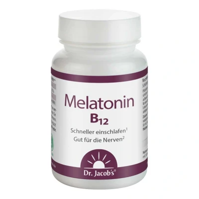 Abbildung von Dr. Jacob&#039;s Melatonin B12 60 Lutschtabletten 1 mg vegan