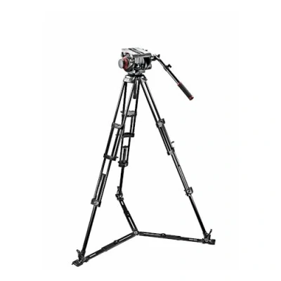 Abbildung von Manfrotto 509 Pro Fluid Video Neiger für DSLR, Spiegellose Kamera, Videokamera, mit Carbonfaser Doppelkamerastativbeinen, Professionelle Fotografie, Content Erstellung, Vlogging Tragkraft 13,5 kg