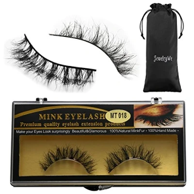 Abbildung von JewelryWe Lashes 3D Künstliche Wimpern Pferd Haar Dicken Augen Falsche #2 (1 Paar)