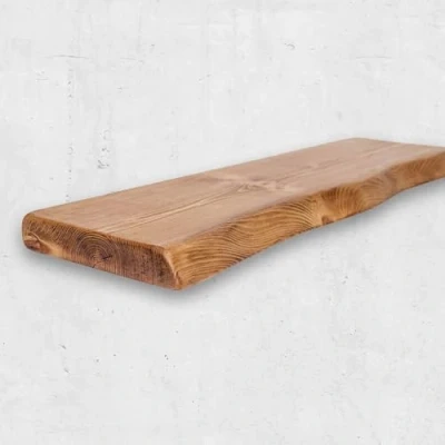 Abbildung von Chill House Waney/Live Edge Rustikal Wandregal 22x4.4cm, Dunkle Eiche, 90cm