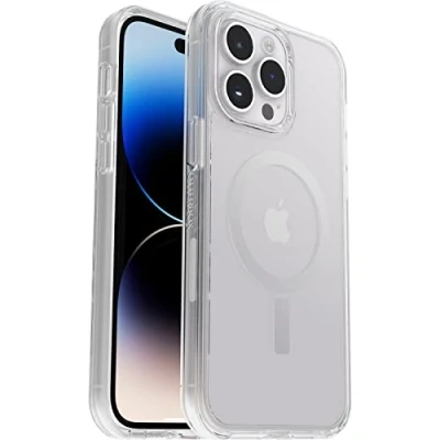 Abbildung von OtterBox Symmetry+ transparente Hülle für iPhone 14 Pro Max MagSafe,stoßfest,schützende Hülle,3x getestet nach Militärstandard,antimikrobieller Schutz,Transparent,Keine Einzelhandelsverpackung