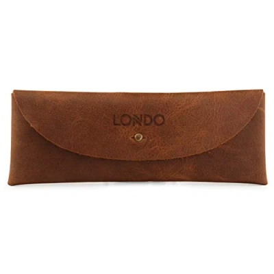 Abbildung von Londo Echtes Leder Retro Stift und Bleistift Fall Metall Snap Verschluss, Pouch Schreibwaren Tasche