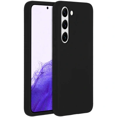 Abbildung von Samsung Galaxy S23 Hülle Silikon Accezz Soft Case/Backcover Handyhülle Schwarz