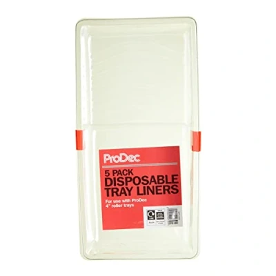 Abbildung von ProDec 5er Pack Einwegeinlagen für 100 mm Mini Farbschalen schnelle und saubere Farbwechsel ohne Auswaschen der Farbschalen, kompatibel mit Farbrollenschalen
