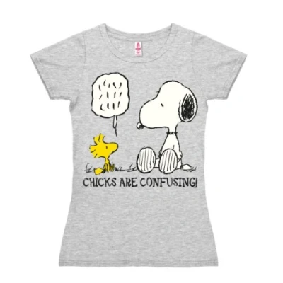 Abbildung von Logoshirt Snoopy Peanuts Tshirt print graumeliert, Damen, Größe: XS, Grau meliert