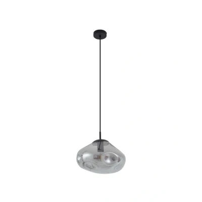Abbildung von Lindby Hängeleuchte Lelia, rauchgrau, Glas, Ø 35 cm