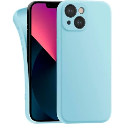 Abbildung von MyGadget Hülle Kompatibel mit iPhone 13 Mini robuste Silikon Schutzhülle TPU Case Slim Silikonhülle Back Cover Kratzfest Handyhülle Matt Hellblau