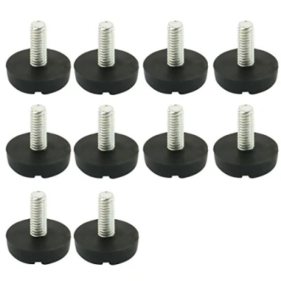 Abbildung von sourcing map 10 Stück Möbelfüße Verstellbar M6 x 20 mm Gewinde Tischfüße zum Anschrauben Sockel