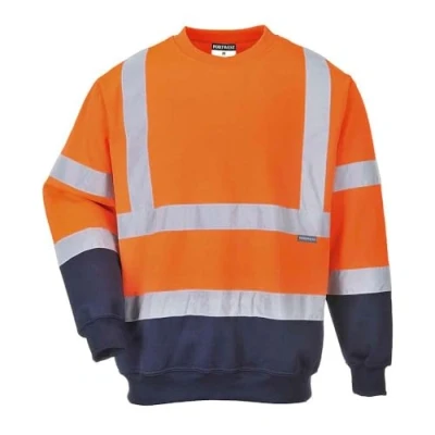 Abbildung von Portwest 2 farbiges Warnschutz Sweatshirt, Größe: S, Farbe: Orange/Marine, B306ONRS