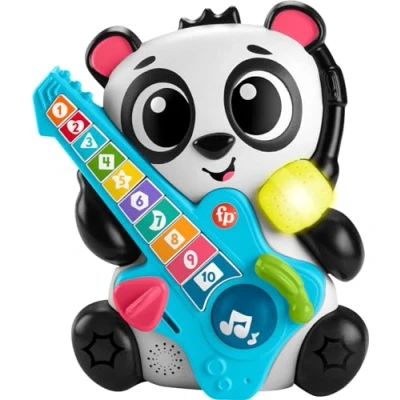 Abbildung von Fisher Price Sync Squad Panda Spielzeuge, Zahlen für Babys und Kleinkinder mit Musik interaktiven Lichtern, ab 9 Monaten, Französische Version, HYK95