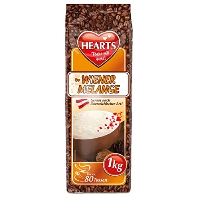 Abbildung von HEARTS Cappuccino Wiener Melange, 5 x 1kg lnstant Kaffeepulver Art, löslich, milchig, cremig, 5er Vorratspackung, reicht für 400 Tassen