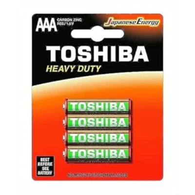 Abbildung von Toshiba R03KG BP 4TGTE SS Heavy Duty AAA Carbon Zink Batterien, 1,5 V, 4 Stück