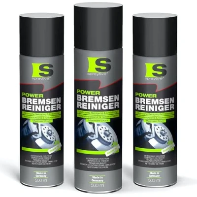 Abbildung von Spraytive 3 x 500ml Power Bremsenreiniger Spray Hochwirksamer Industriereiniger und Kaltreiniger: Entfernt Schmutz, Öl, Fett, Rost Bremsflüssigkeit Made in Germany