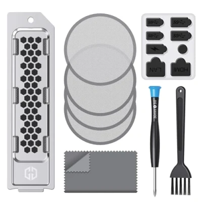 Abbildung von GRAUGEAR Hochwertiges Staubfilter Set für PS5 Slim &amp; Pro Inklusive Staubschutzhaube M.2 SSD, Silikonabdeckungen und Reinigungsbürsten, verbessert Langlebigkeit