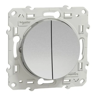 Abbildung von Odace, Doppel Wechselschalter, Aluminium, Schraubverschluss, Schnellkupplung