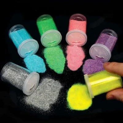 Abbildung von Baker Ross Große Glitter Streuer in Einhorn Farben 6er Pack, Bastel Pulver zum Basteln, Bastelbedarf für Kinder (FC320)