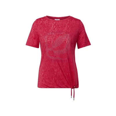 Abbildung von CECIL Damen B323517 T Shirt mit Schmucksteinen, Glazed Apple Red, S