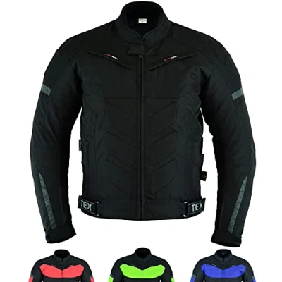 Abbildung von Texpeed Motorradjacke herren Mit protektoren Motorrad Motorroller Biker Wasserdicht Jacke Rüstung (EN 1621 1) Schwarz XXL