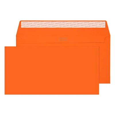 Abbildung von Blake Creative Colour 25205 Farbige Briefumschläge Haftklebung Kürbis Orange DL+ 114 x 229 mm 120g/m² 25 Stück