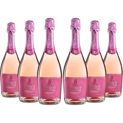 Abbildung von Vigneti Romio Schaumwein Rosé Novebolle Romagna DOC, ein frischer Wein mit Noten roter Früchte und Pfirsich, 11,5 Prozent Vol., Karton 6 Flaschen 750 ml