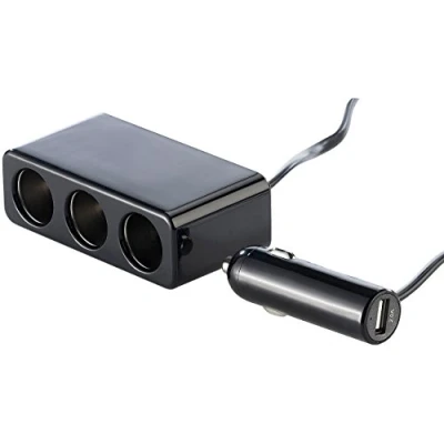Abbildung von revolt Kfz Ladekabel: 4 Fach Verteiler mit 3X 12 /24 V und 1x5 USB Buchse, 72W (Stecker Zigarettenanzünder, Adapter, Doppelstecker)
