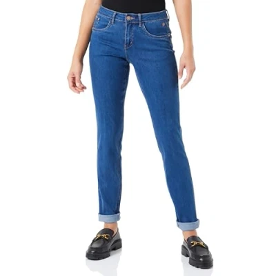 Abbildung von Cream Damen Women&#039;s Jeans Skinny Fit Midrise Waist Regular Waistband 5 Pockets Jeans, Indigo Blue Denim,
