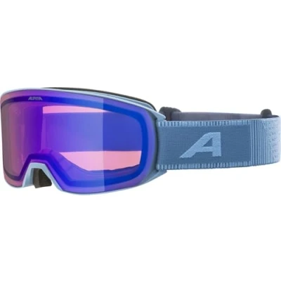 Abbildung von ALPINA NAKISKA Q Verspiegelte, Kontrastverstärkende &amp; Polarisierte Skibrille Mit 100% UV Schutz Für Erwachsene, smoke blue matt, One Size