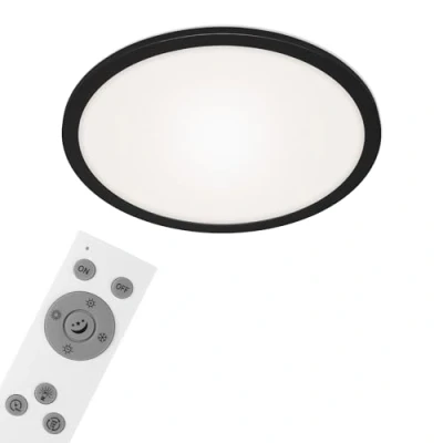 Abbildung von Briloner Leuchten LED Panel, Deckenleuchte dimmbar, inkl. Fernbedienung, Farbtemperatursteuerung, Nachtlicht, 24 Watt, 2.200 Lumen, Weiß Schwarz, Ø40cm, 7168 015