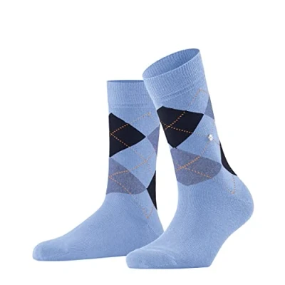 Abbildung von Burlington Queen Rautenmuster Logoemblem Socken, Damen, Größe: 36 41, Hellgrau dunkelgrau marine