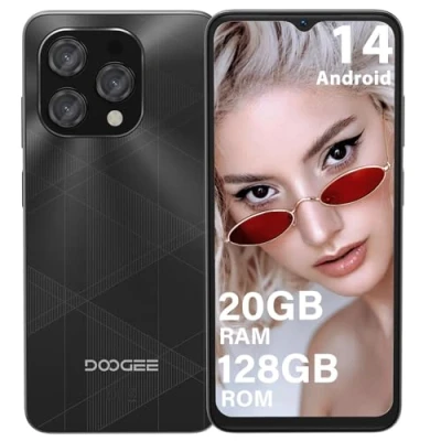 Abbildung von DOOGEE N55 Plus Android 14 Handy Ohne Vertrag 20GB+128GB 6.56&quot; HD+ IPS Octa Core Smartphone Vertrag, 5150mAh, 13MP+8MP, Dual SIM 4G Günstig 5G WiFi Simlockfreie Handys, OTG, GPS, Face ID