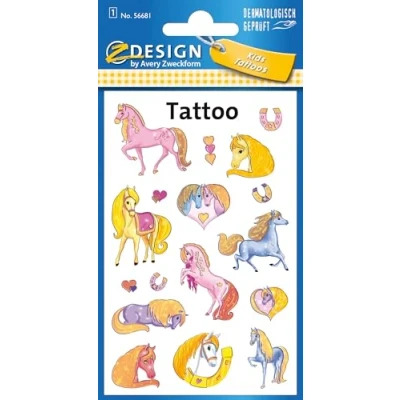 Abbildung von Avery Zweckform Kindertattoo Tattoo Aufkleber Pferde beglimmert 56681