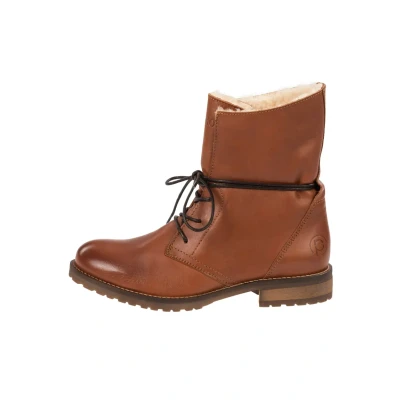 Abbildung von Palado Stiefeletten Damen Kasos Block bequeme Boots Made in Portugal warm gefütterte Stiefel modische Winterschuhe Brown/Brown UK4,5 EU37