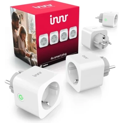 Abbildung von Innr Smart Steckdose, funktioniert mit Hue* und Alexa, Zigbee Repeater, Steckdose Strommessung, 4 Pack