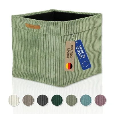 Abbildung von Lycce Regalkorb Kallax Boxen Cord 1 Stk. salbei, Aufbewahrungsbox faltbar 33x33x31cm (1 St)