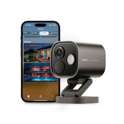 Abbildung von Aqara 4MP Kamera Hub G5 Pro WLAN, Echtfarbe Nachtsicht Überwachungskamera Aussen, 2,4/5GHz, HomeKit Secure Video, Thread Grenzrouter, Lokale Erkennung, Thread/Zigbee, Unterstützt Alexa Google (Grau)