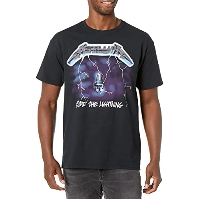 Abbildung von Metallica Unisex Erwachsene Ride The Lightning T Shirt, schwarz, Klein