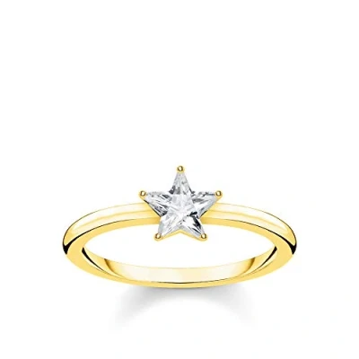 Abbildung von Thomas SABO Funkelnder Stern Ring goldcoloured, Damen, Größe: 52, Gold coloured