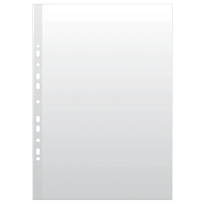Abbildung von DONAU Prospekthüllen DIN A3 Hochformat / 50 Stück/Genarbt Oben Offen Klarsichthüllen Sicht Hüllen Gelochte Plastikhülle für Dokumente Papiere/Transparent 120 Mikron/Verstärkte Kante/
