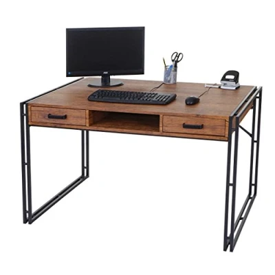 Abbildung von Mendler Schreibtisch HWC A27, Bürotisch Computertisch, 122x70cm 3D Struktur Wildeiche Optik