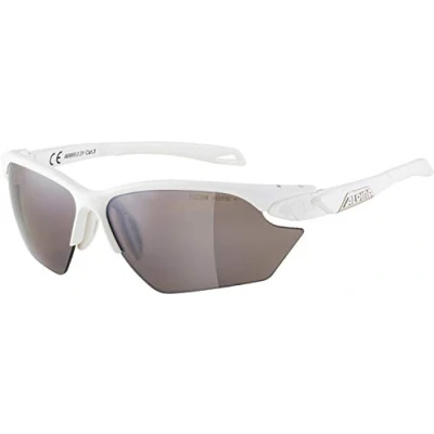 Abbildung von ALPINA TWIST FIVE S HR Q LITE Verspiegelte, Kontrastverstärkende &amp; Beschlagfreie Sport Fahrradbrille Mit 100% UV Schutz Für Erwachsene, white matt, One Size