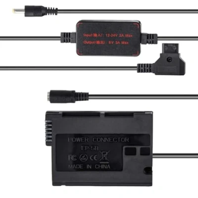 Abbildung von DC Kuppler, Akkuadapter kompatibel mit Nikon EP 5B D TAP V Mount Anschluss ersetzt EN EL15