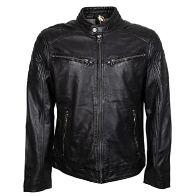Abbildung von Gipsy GB Derry Laorv Lederjacke, Herren, Größe: XL, Bio black