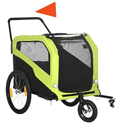 Abbildung von 2 in 1 Hundeanhänger, Fahrradanhänger für Hunde, Hundewagen mit Reflektoren