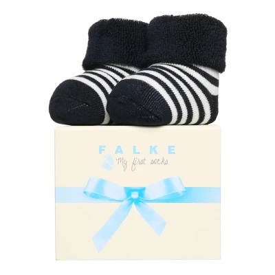 Abbildung von Falke Baby Erstlingsringel giftbox Socken für Kinder, Größe: 50/56, Dunkelblau