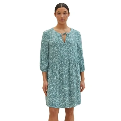 Abbildung von TOM Tailor Freizeitkleid, Damen, Größe: 36, Green abstract leaf print